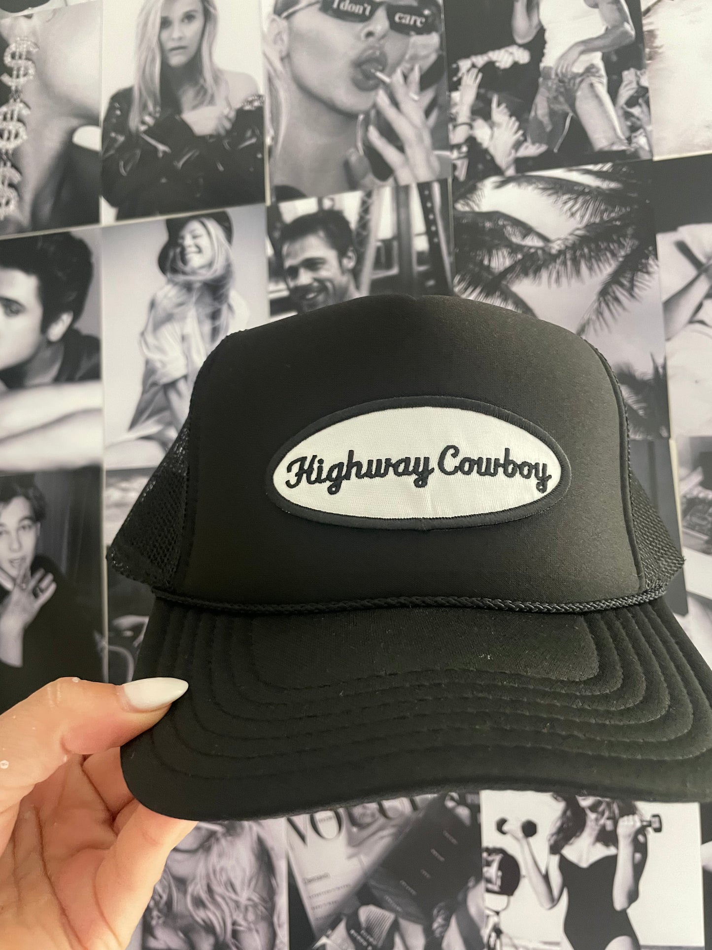 Highway Cowboy Patch Hat- Black
